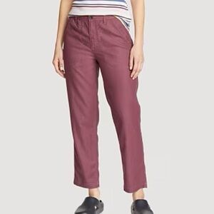Eddie Bauer Pants, mulberry , soft linen feel , size 8